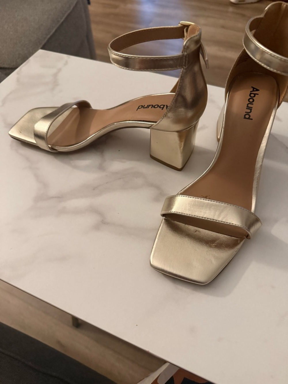 Abound Metallic Gold Block Heel Sandals